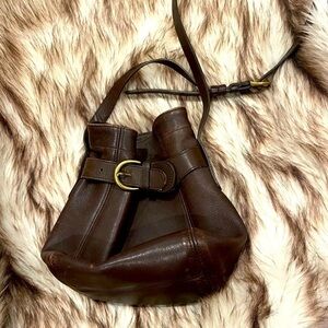 COACH Vintage Belted Soho Crossbody Pouch 4156 Mahogany Brown Leather Turkey